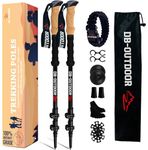 DB-OUTDOOR Trekking Hiking Walking Poles Women and Men - 2 Ultralight 7075 Aluminum Collapsible Hiking Sticks for Men, Natural Cork Grip & Metal Flip Lock Nordic Walking Poles for Men and Seniors