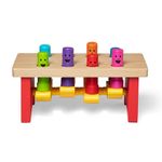 Melissa & Doug Deluxe Pounding Bench Wooden Toy With Mallet, Classic Wooden Toddler Toys For Ages 2+