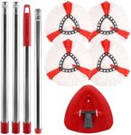 Vileda Triangle Spin Mop Combo Set - 4 Mop Heads / 1 Triangle Base / 148cm Handle