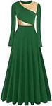 ORIDOOR Women Worship Liturgical Dance Dress Full Length Church Robe Modern Praise Dance Dress Lyrical, 10-green, Medium