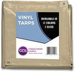 Heavy Duty Waterproof Vinyl Tarp by CCS CHICAGO CANVAS & SUPPLY – Extra Durable Multipurpose Truck Tarp Cover with Rustproof Grommets for Industrial & Commercial Use, Tan, 10 by 16 Feet