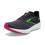 BROOKS Women's Launch 10 Sneaker, Black/Blackened Pearl/Green, 7.5 UK