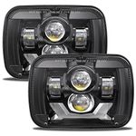 5x7 7x6 Led Headlights with DRL DOT Hi/Low H6054 Headlamp Compatible with Jeep Cherokee XJ 1984-2001 Wrangler YJ 1987-1995 Comanche MJ 1986-1992 Ford Chevy GMC Replacement