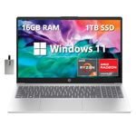 HP 15.6" Full HD Laptop, AMD Ryzen 5 7520U Processor, 16GB RAM, 1TB SSD, AMD Radeon Graphics, Bluetooth, Wi-Fi, Windows 11, Silver, 32GB Hotface USB Card