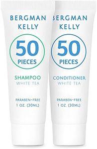 (Hotel Size 30ml, C. 50 Pack) - BERGMAN KELLY Hotel Shampoo and Conditioner Set, Hotel Toiletries Bulk (50 Pack, 30ml) Travel Size Shampoo Amenities for Guest Hospitality, Motel, AirBnB, Gym; Luxury Shampoo Conditioner Toiletries