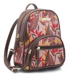 SACCI MUCCI Women's Stylish Mini Backpack for Girls | Women's Fashion Backpack - Exotic Jungle (Brown)