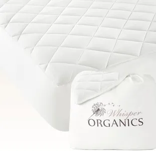 Whisper Organics Luxury Quilted Mattress Cover - Exquisite Softness, 100% Organic Cotton, 17-Inch Deep Pocket, King, Pure White