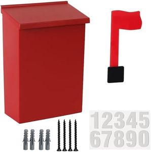 TonGass Wall Mount Mailbox, Mailboxes for Outside Wall Mount, Sleek Design and Durable Construction in Red Finish | Ideal Mailbox for House Wall Mount and Outdoor Use