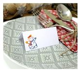 Pack of 12 Christmas Place Cards - Colourful Santa, Snowman & Xmas Tree - Guest Name Card