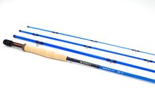 5wt Moonlit Lunar S-Glass Fiberglass Fly Fishing Rod (8', 4 Piece, Blue)