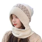 Topibaaz Woollen Winter Cap Hat for Women & Girl's | Stretchable Latest Trending Knit Soft Faux Fur Skull Ski Beanie Pom Pom (Inside Fur) Hat & Cap for Women | Causal Freesize (Beige)