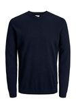 JACK & JONES Men's Jjebasic Knit V-Neck Noos Jumper, Blue (Navy Blazer), XX-Large