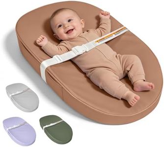 JVEOO Baby Changing Pad, Waterproof Vegan Leather Wipeable Diaper Changing Pad with Safety Strap Non-Slip Changing Mat for Dresser & Table