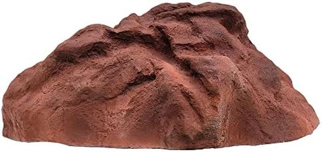 Backyard X-Scapes Artificial Rock Well Pump Cover for Landscaping Faux Rock for Decorating to Hide Pipe Fiberglass Boulder Cover Medium Clay 12 in H x 20 in W x 30 in L