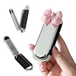 MAYCREATE® Foldable Hair Brush with Mirror, Mini Travel Comb for Women, Portable Pocket Folding Comb with Small Mirror, Foldable Hair Brush for Travel and Purse