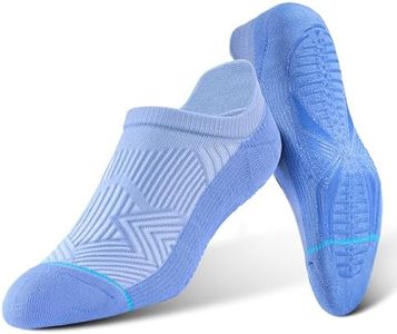 BRISIRA Bamboo Viscose Grip No Show Socks Men Women Pilates Non Slip Thick Cushion Hospital Pilates Barre Yoga Ankle