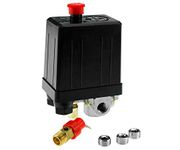 The Lord of the Tools Single Phase Air Compressor Pressure Switch (4 Port) with Safety Value & Blanking Plug 12Bar 175PSI