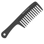 Extra Large Detangler Comb | Wide Tooth Shower Comb with Handle | Big Paddle Comb for Men and Women | Ideal for Everyday Use | Big Tooth Comb for All Hair Types | By Bardeau Essentials (Black)