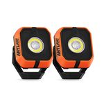 Anylight Led Work Light with 4 Modes,1200LM Portable COB Magnetic Light,3350mAh Recharge Spotlight and Floodlight,150° Rotate IP65 Waterproof for Car Repair and Camping (2 Packs)