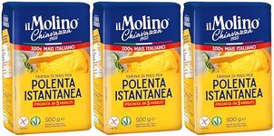 il Molino Chiavazza Italian Instant Polenta 500g - Pack of 3 | Vegan & Gluten-Free | Made with 100% Italian Corn | Polenta Istantanea