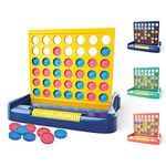 Pup Go 4 in a Row Game Large - 6 Spare Discs include, 2 Player Strategy Board Games for Kids Teens Adults, Classic Four in a Row, Family Fun Game for Age 3+ Year Old Children, Line Up 4 (Yellow)