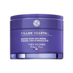 Yves Rocher Filler Vegetal - Plumping Firming and Tightening Face, Neck and Neckline cream for Mature and Aging Skin, Natural Hyaluronic Acid to improve Collagen production, Improves the appearance of sagging skin and Wrinkles- Face, Neck, Décolleté Jar 75ml