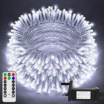 Festive Fix Christmas Tree Lights – 200 LED, 20m Waterproof String Decorations with Remote & 8 Modes – Energy-Saving Indoor/Outdoor Xmas Lights for Home, Garden & Weddings [Cool White/Warm White]