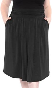Women’s Plus Size Midi Pocket Skirt Black X-Large