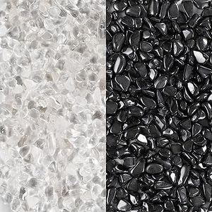 PURAJA Pietre di carica e di scarica | Ematite e cristallo di rocca di prima qualità | Pietre autentiche al 100% | Miscela raccolta a mano | Per la carica e la scarica di pietre