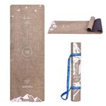 Wiselife MicroFiber &Natural Black Tree Rubber & Organic Jute Yoga Mat + Carry Strap | 5MM | Extra Large Extra Wide | Anti skid Anti slip for Yoga, Pilates, Exercise, Workout (Jute-6mm)