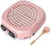 Nail Dust Collector, Professional Brushless Turbo Dust Collector Nail Tech with Reusable Filter, Powerful Nail Vacuum Fan Dust Extractor Manicure Tool for Nail Polishing, Salon & Home (Pink)