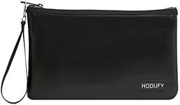 Fireproof Money Bag (2000℉), Fireproof Document Bags, Fireproof Bag, Money Bag, Bank Cash Bag with Zipper & Strap, Suitable for A5 Documents, Bank Inventory, Passport (Black)