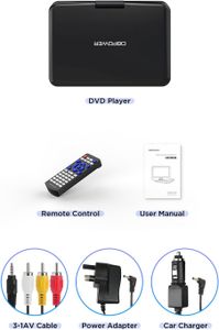 DBPOWER 12.5" Portable DVD Player – Swivel Screen, Rechargeable Battery