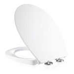 MASS DYNAMIC Soft-Close Toilet Seat – Premium Urea Formaldehyde, Porcelain-Like Finish, Quick Release, Adjustable Top Fixing Hinges, Easy Clean, Standard Oval, Sleek White
