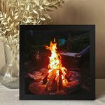 GADGETS WRAP Printed Photo Frame Matte Painting for Home Office Studio Living Room Decoration (10x10inch Black Framed) - Bonfire