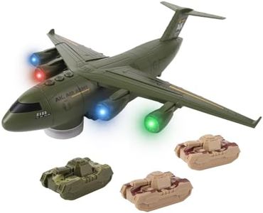 Military Transport Aircraft | Kids Airplane Toy with Light and Sound Effects | Cargo Plane Toy in Army Green | Army Toys for Boys | Military Toys for Toddlers | Holiday & Birthday Gift for Kids