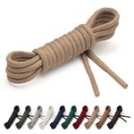 Benchmark Basics Dress Shoe Laces - Round Waxed - 2.5mm Width (33” Tan)