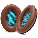 WC Wicked Cushions Premium Replacement Ear Pads for Bose Headphones - Compatible with QC15 / QC25 / QC35 & 35 ii / QC2 / AE2 / AE2i / AE2W / Soundlink - Softer Leather, Luxury Memory Foam | Brown