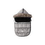 7AM Enfant Le Sac Igloo - Wind and Water Resistant, Stroller and Car Seat Footmuff, Convertible into a Single Panel Cover, Best for Freezing Winter Conditions | Heather Grey (6-18M)