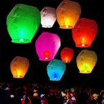 2VRN Paper Sky Lanterns Multicolour Wishing Hot Air Balloon/Flying Night Sky Candle for Diwali/Christmas/Marriage/Birthday/All Festival - Pack of 10(Sky Air Ballon-VRN5