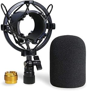 AT2020 Shock Mount with Foam Windscreen - Pop Filte with Microphone Mount Reduces Vibration Noise and Blocks Out Plosives for Audio Technica AT2020 AT2035 ATR2500 Condenser Mic by YOUSHARES