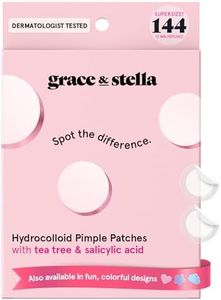 grace & stella Award Winning Pimple Patches for Face - Dermatologist Tested Acne Patches - Hydrocolloid Patch for Breakouts, Whiteheads - Vegan Acne Spot Treatment for Face (Invisible, 144 Count)