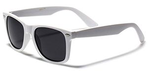 Boolavard Designer Classic Horn Rimmed 80's Retro Sunglasses – UV400 (White)