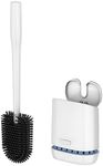 MR.SIGA Toilet Bowl Brush and Holder, Durable and Flexible Bristles, Wall Mounted Toilet Brush for Bathroom Cleaning, White, 1 Pack