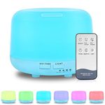 DIFFOFE 300ML Essential Oil Diffuser,Cool Mist Air Aromatherapy Humidifier with Remote Control,7 LED Color Changing Light,4 Timer Settings,for Bedroom Home (Blue)