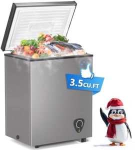 Lifeplus Chest Freezer, 3.5 Cubic Feet Small Deep Freezer Compact Top Open Door with Removable Basket, 7 Temperature Control Energy Saving Super Quiet for Kitchen Office Apartment Garage, Grey