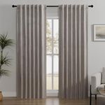 LumiLoom Room Darkening Curtains 96 Inch Long, Taupe Soft Fluffy Velvet Blend Thermal Insulated Privacy Protections Window Treatment Drapes for Bedroom Living Room, 2 Panels, Each 52x96 Inches