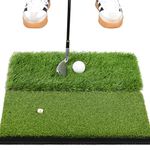 BIRDIEBLAST Premium Dual-Turf Golf Hitting Mat, Golf Practice Mat for Indoor and Outdoor Training, 10mm Foam Padding with Rubber Backing (1)