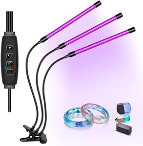 YGS-Tech Black Light, 3 9 12H Timer, 10 Dimmable Levels, Three Head 81LEDs, 395-405nm LED UV Lamp for Glow in The Dark, Stage Lighting, Body Paint, Cure 3D Printer Resin