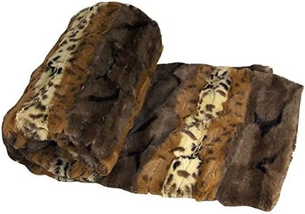 Home Soft Things Faux Fur Bed Sofa Couch Cover Throw Blanket, Brushed Leopard, 50" x 60" (127 cm x 152 cm)